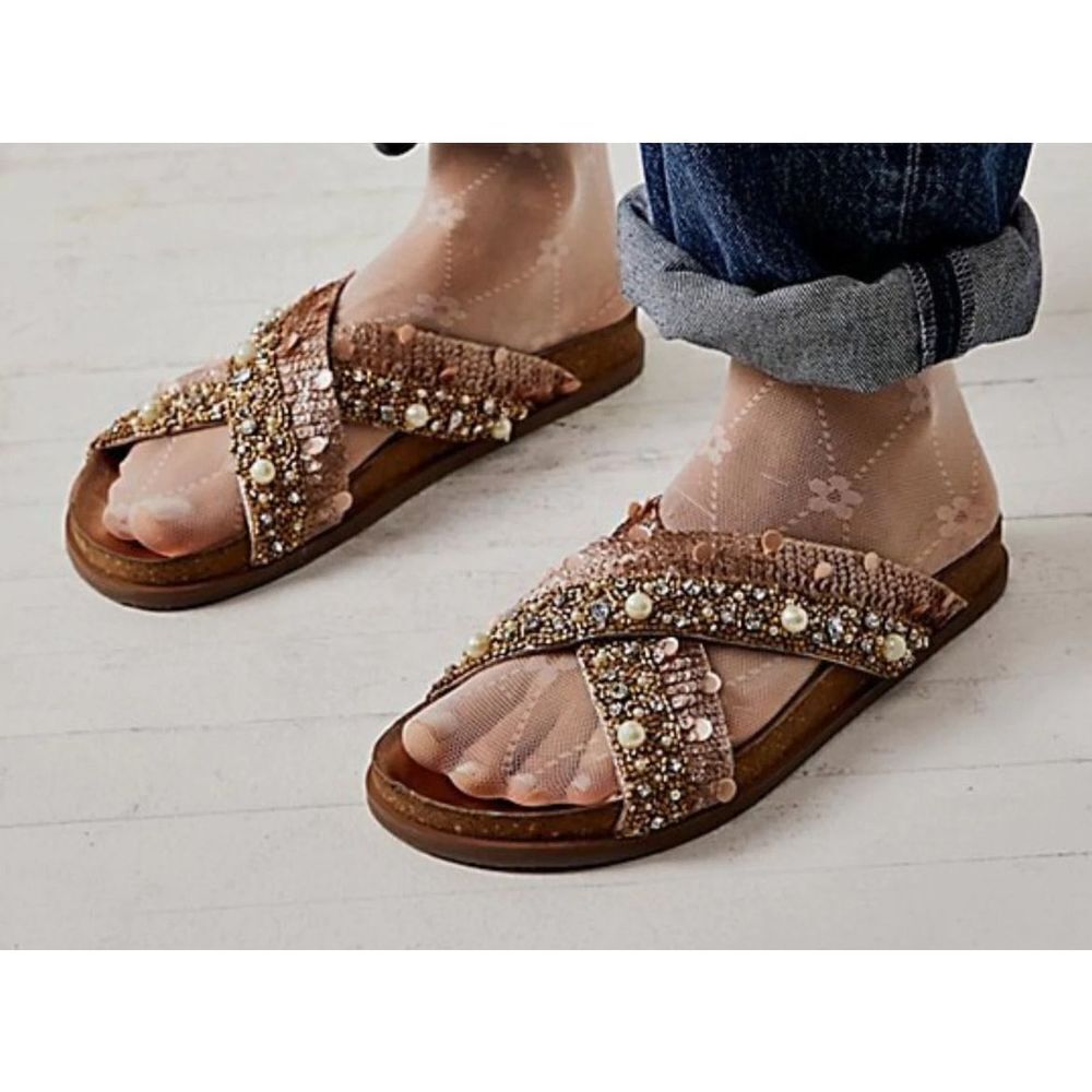 Free People Rose Gold Sandals - Picture 4 of 10